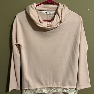 Ten Sixty Sherman Light Pink Cowl Neck Sweater